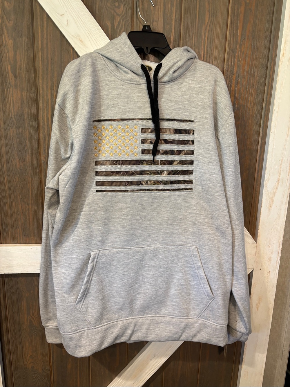 Mossy Oak Camo Flag Hoodie Mens Sz 3X